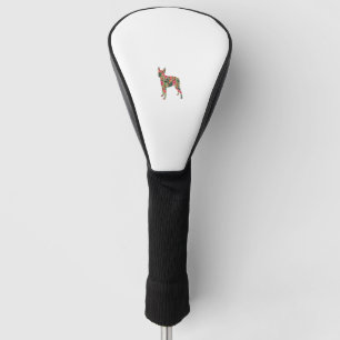 Couvre-club De Golf Boston Terrier Flower Funny Chien Silhouette Flora