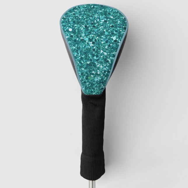 Couvre-club De Golf Boule Turquoise, étincelle et parties scintillant (Devant)