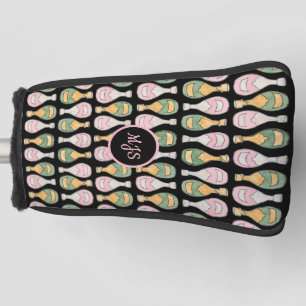 Couvre-club De Golf Bouteille Champagne Motif Dames Golf Tête Couvertu