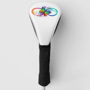 Couvre-club De Golf Bright infinity with rainbow butterfly