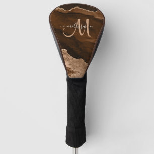 Couvre-club De Golf Brown chic Rose Gold Parties scintillant Agate Per