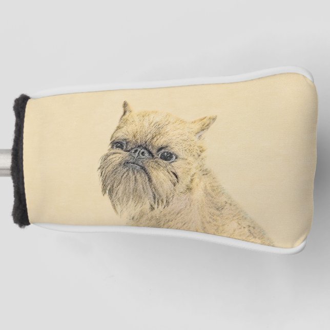 Couvre-club De Golf Bruxelles Griffon Peinture - Cute Original Chien A (Devant)