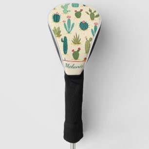 Couvre-club De Golf Cactus coloré Floral Nom personnalisé