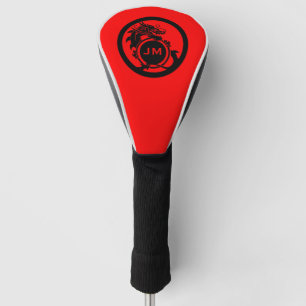 Couvre-club De Golf Cadeau initial de golfeur de nouveauté de dragon