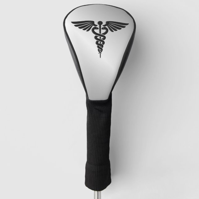 Couvre-club De Golf Caducée Médicale en argent (Devant)