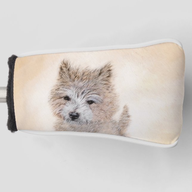 Couvre-club De Golf Cairn Terrier Peinture Chiot - Art Chien original (Devant)