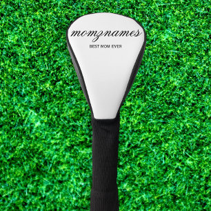 Couvre-club De Golf Calligraphie de nom personnalisée Meilleure Maman