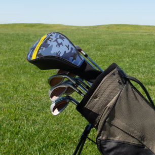Couvre-club De Golf Camouflage bleu marine Votre nom Personnalisez