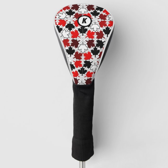 Couvre-club De Golf Canadian Maple Feuilles Initial (Devant)