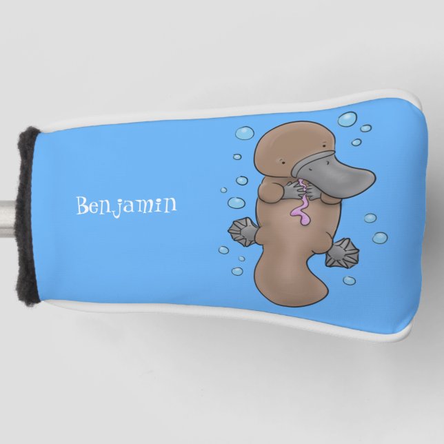 Couvre-club De Golf Caricature de platypus bébé très heureuse (Devant)