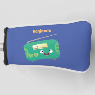 Couvre-club De Golf Caricature de radio rétro amusante