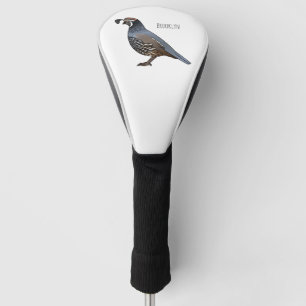 Couvre-club De Golf Caricature d'oiseau de caille de Californie