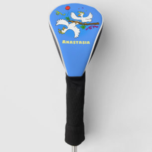 Couvre-club De Golf Caricature d'oiseaux de cockatoo amusante