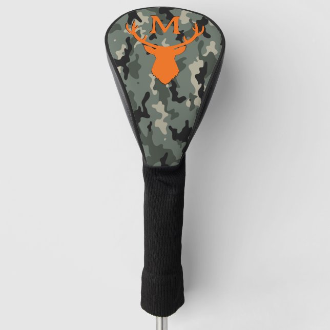 Couvre-club De Golf Cerf caméra monogramme personnalisé (Devant)