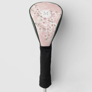 Couvre-club De Golf Cerisier Fleur Apricot Vintage Floral Monogramme