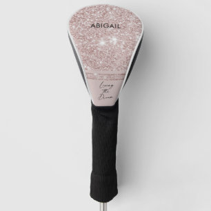 Couvre-club De Golf Champagne Rose Personnalisé Vivre le rêve Glam