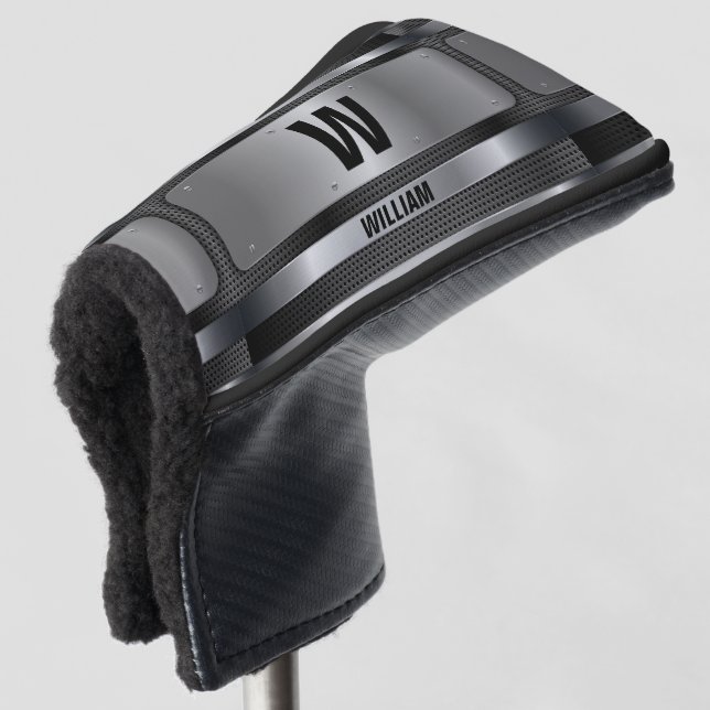 Couvre-club De Golf Changer initial, Ajouter (supprimer) Nom, Silver M (Devant 3/4)