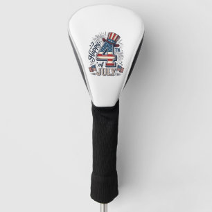 Couvre-club De Golf Chapeau patriotique vintage Happy 4 juillet vecteu
