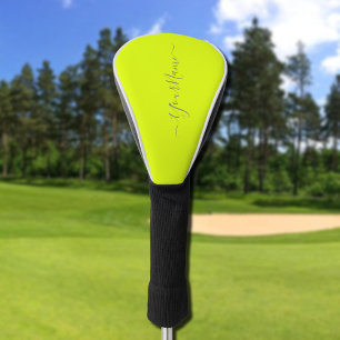 Couvre-club De Golf chartreuse jaune - ajouter le nom