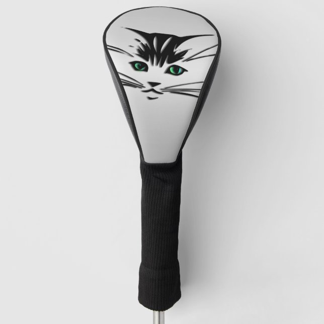 Couvre-club De Golf Chat à oeil vert (Devant)