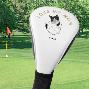 Couvre-club De Golf Chat adorable en smoking dans une poche avec nom p