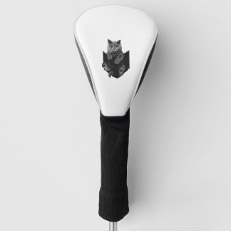 Couvre-club De Golf Chat Gris Britannique En Chats De Poche S