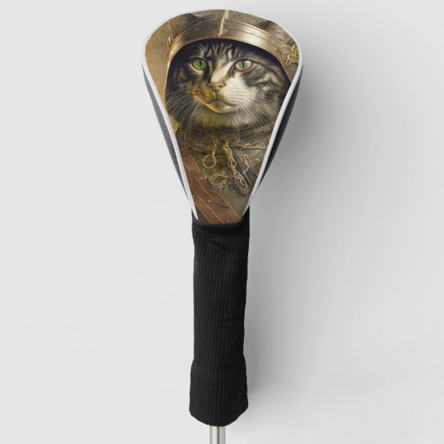 Couvre-club De Golf Chat Samurai. (Devant)