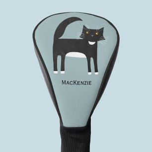 Couvre-club De Golf Chat Tuxedo noir et blanc Personnalisé