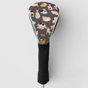 Couvre-club De Golf Chats japonais Ukiyo-e Art drôle