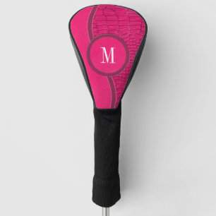 Couvre-club De Golf Chaud rose Faux Cuir Alligator Peau Chic Monogramm