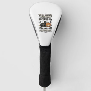 Couvre-club De Golf Chemise de chat noir Halloween Gravure de citrouil