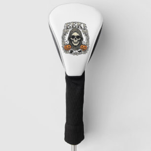 Couvre-club De Golf Chemise Graphique Crâne Halloween Gravure Vintage 