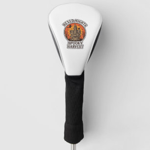 Couvre-club De Golf Chemise Halloween Maison Hantée Gravure Vintage De