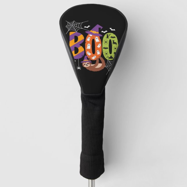 Couvre-club De Golf Chemise T Essentielle Halloween Sloth Boo Lazy (Devant)