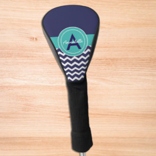 Couvre-club De Golf Chevron Turquoise bleu foncé