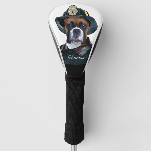 Couvre-club De Golf Chien de boxeur de pompier (Devant)