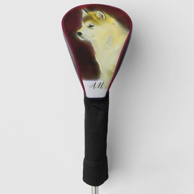 Couvre-club De Golf Chien de malamut de l'Alaska monogrammé (Devant)