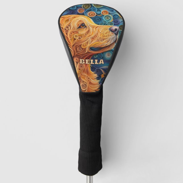 Couvre-club De Golf Chien de repérage du Labrador noir (Devant)