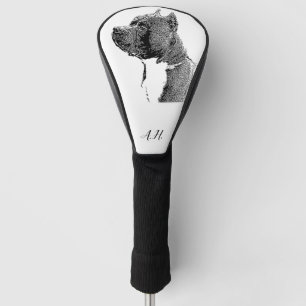 Couvre-club De Golf Chien de taureau américain monogrammé