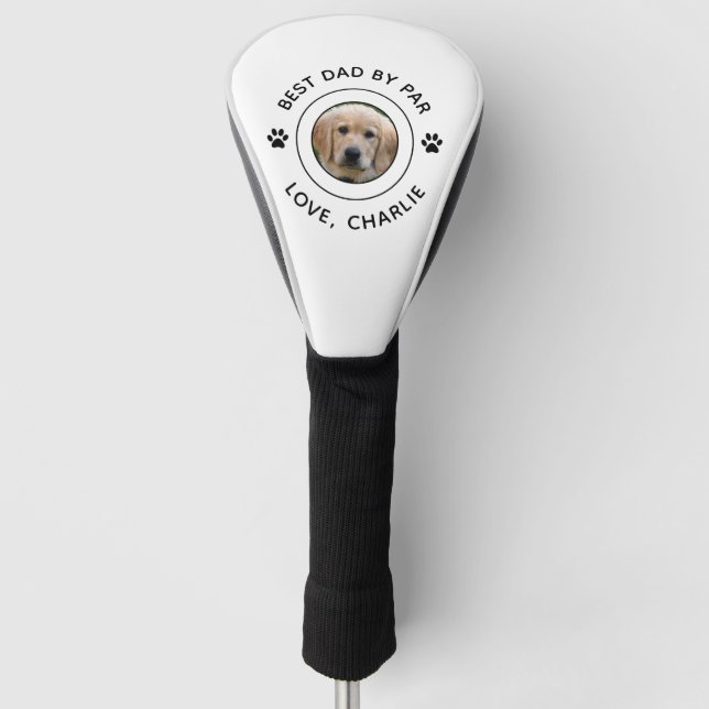 Couvre-club De Golf Chien Empreinte de patte Photo Texte Golf Pun Best (Devant)