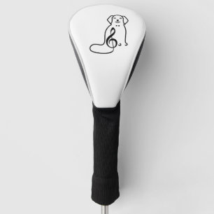 COUVRE-CLUB DE GOLF CHIEN ET NOTE DE MUSIQUE
