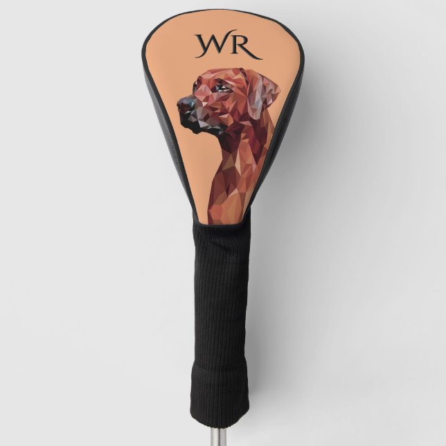 Couvre-club De Golf Chien géométrique Brown sur Monogramme Brown (Devant)