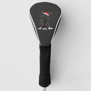 Couvre-club De Golf Chien Labrador noir Noël Arbre de Noël Lumière Cla