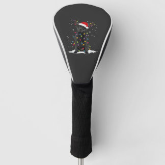 Couvre-club De Golf Chien Labrador noir Noël Arbre de Noël Lumière Cla