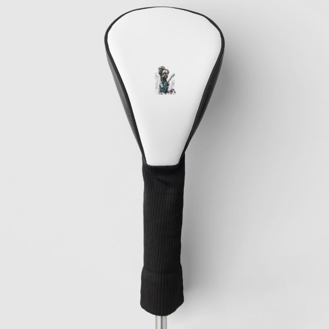 Couvre-club De Golf Chih Tzu chien Jouer Electric Guitar Rock (Devant)