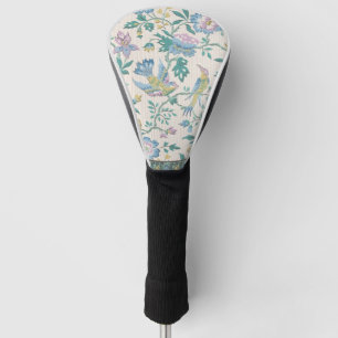 Couvre-club De Golf Chinoiserie Vintage Oiseaux Floral Motif Pastel