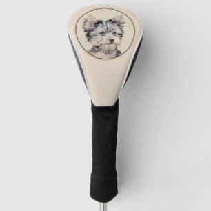 Couvre-club De Golf Chiot de Yorkshire Terrier peignant l'art original