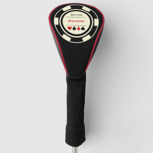 Couvre-club De Golf Chip de poker Black & Cream Casino
