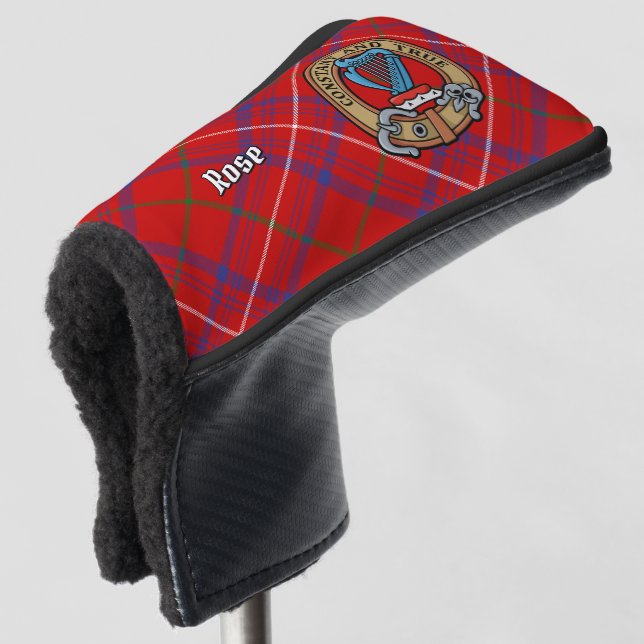 Couvre-club De Golf Cimier Rose de clan sur Tartan (Devant 3/4)