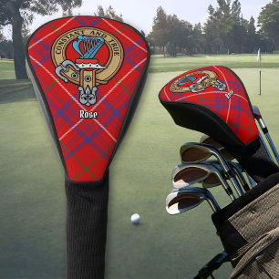 Couvre-club De Golf Cimier Rose de clan sur Tartan